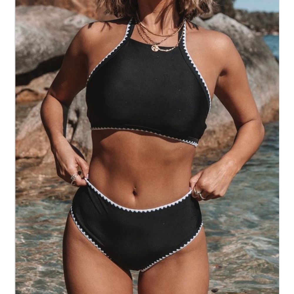 High waist halter bikini set